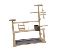 CLSSLVVBN Stylish Bird Playground Wood Perch Stand Parrot Play Stand Ensures Fun Playtime And Training For Various Bird Breeds Parrot Play Perch Gym For Small Medium