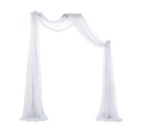 CLSSLVVBN Stylish Wedding Arch Drapes With Chiffon Panels Drapery For Beautiful Reception And Party Decor Drapes Well Wedding Arch Fabric Chiffon Curtain Panels, White, 70x550cm