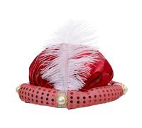 CLSSLVVBN Sultan Hat Arabian Prince Hat Indian Turban Hats Uniquely Designed Head Wrap Enhancing Costumes At Parties And Photo Shoots Feature Head Wraps Prom Costume For Halloween, red