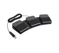 CLSSLVVBN USB Triple Foot Switch Pedal Computer Gaming Control Versatile Programmable Buttons Transcription Factory Testing USB Triple Foot Switch Pedal PC Gaming Control, Black, 34x11.5x4.3cm
