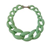 CLSSLVVBN Vintage Style Women S Jewelry Necklace Handmade Cuban Chain Collar Statement Piece Women Boho Chunky Acrylic Link Chain, Light green