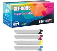 CLT-809S Toner Cartridges Compatible with Samsung CLX-9201NA CLX-9251NA CLX-9301NA Printers, High-Yield Ideal for High-Volume Printing (4-Pack BK/C/M/Y)