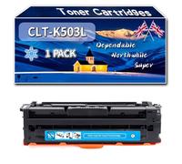CLT-K503L Toner Cartridges Compatible for Samsung ProXpress C3010ND C3060FR C3060ND Printers, High-Definition Printing Effect with Chip, 9000 Pages (1 Pack Cyan)