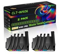 CLT-W406 Compatible for Samsung Waste Toner Container with Chip CLP-360 CLP-365 CLP-365W CLX-3300 CLX-3305 CLX-3305FN CLX-3305FW Printers (2-Pack Black)