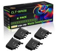 CLT-W406 Compatible for Samsung Waste Toner Container with Chip CLP-360 CLX-3305FW Xpress SL-C460FW CLP-365W CLX-3305W Xpress SL-C460W Printers (4 Pack Black)