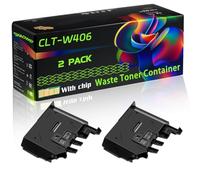 CLT-W406 Compatible for Samsung Waste Toner Container with Chip CLP-360 CLX-3305FW Xpress SL-C460FW CLP-365W CLX-3305W Xpress SL-C460W Printers (2-Pack Black)