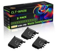CLT-W406 Compatible for Samsung Waste Toner Container with Chip CLX-3305FN CLX-3305FN CLX-3305 Xpress SL-C430 SL-C480FW SL-C430W SL-C480W SL-C410W Printers (3 Pack Black)