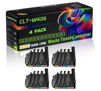 CLT-W406 Compatible for Samsung Waste Toner Container with Chip CLX-3305FW CLX-3305W SL-C430W SL-C410W Printers (4 Pack Black)
