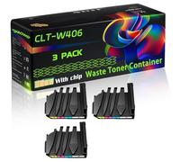 CLT-W406 Compatible for Samsung Waste Toner Container with Chip SL-C480FW SL-C480W SL-C483W SL-C480 Printers (3 Pack Black)