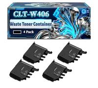 CLT-W406 Waste Toner Container Compatible for Samsung CLP-360 CLX-3305FW Xpress SL-C460FW CLP-365W CLX-3305W Xpress SL-C460W CLX-3300 Printers, With Chip Large Capacity 8000 Pages (4 Pack Black)