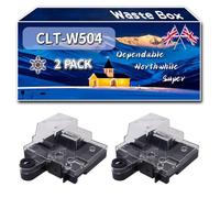CLT-W504 Waste Box Compatible for Samsung Xpress C 1800 Series C 1810W C 1810 W Premium Line Printers, High-Definition Printing Effect with Chip, 17500 Pages (2-Pack Black)