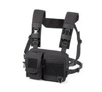 CLTAC Tactical Chest Pack Utility Rig Bag for EDC with H-Strap for Men Women Outdoor Hiking Gravel Cycling Mountain Biking Running - (Can be paired with CLTAC 8 L Hydration Backpack) - Black