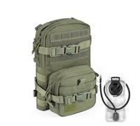 CLTAC Tactical Small MOLLE Hydration Pack Outdoor Water Bladder Carrier Pack for Vest Backpack, Range Green+bladder, S, Daypack Backpacks