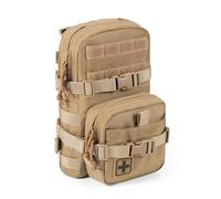 CLTAC Tactical Small MOLLE Hydration Pack Outdoor Water Bladder Carrier Pack with IFAK Med Pouch for Vest Backpack