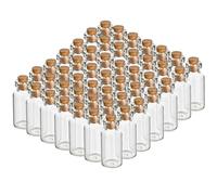 CLTPY Pack of 100 Small Glass Bottles 5 ml, Mini Test Tubes with Corks, Ideal for Filling for Party Favours, Wedding, Communion, Mother's Day & Party Decoration