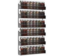 CLTYQ Wall Mounted Spice Rack, 3-Tier 2 Pieces, Hanging Spice Rack Organiser, Ideal for Storing Spices in the Kitchen and More (Black)