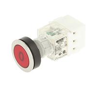 Club 23.000.590 Push Button Stainless Steel - Switch Cap, Bezeichungs Child 0, Illuminated Momentary Contact Master 1 N 1 Closer Screw On Connector LED 24 V - Red (Pack of 2)