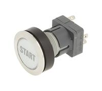 Club 23.000.682 Stainless Steel Push Button Switch Cap, Bezeichungs Child Start Light Up Electronic Contact Encoder with Snap Function and 1 changeover contact LED 24 V CLEAR
