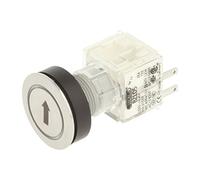 Club 23.000.883 Push Button Stainless Steel, Ring Lighting - Arrow Symbol Illuminated Momentary Contact 1 N, 24 V LED, White