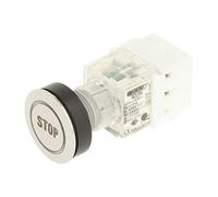 Club 23.000.930 Push Button Stainless Steel, Ring Lighting - Stop Symbol Illuminated Momentary Contact 1 N/O Contact With Screw Terminals, 24 V, LED White (Pack of 2)