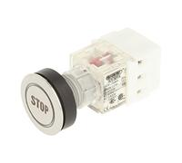Club 23.000.933 Push Button Stainless Steel, Ring Light Note Symbol Stop Light Up Push Button Contact Encoder 2 Opener and Screw Connection LED 24 V WHITE (Pack of 2)