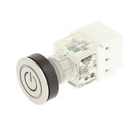Club 23.000.945 Push Button Stainless Steel - Ring Lighting - Symbol On/Off Illuminated Momentary Contact Master 1 N 1 N/O Contact and Screw On Connector LED 24 V WHITE (Pack of 2)