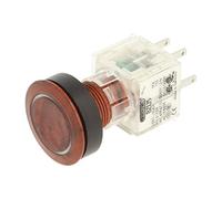 Club 23.000.950 Push Button Walnut Wood Decor, Ring LED Lighting Momentary Contact 1 N/O Contact Socket Type t5,5 K, 24 V, White (Pack of 2)