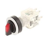 Club 23.001.189 Light Switch, Latching, 2 Positions Momentary Contact Sensor LED Lamp Holder t5,5 K 2 normally open contacts 24 V, silver/red (Pack of 2)