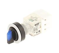 Club 23.001.198 Light Switch, Latching, 3 Positions Momentary Contact Sensor LED Lamp Holder t5,5 K 1 Closer + 1 opener Screw-On 24 V Blue/Silver (Pack of 2)