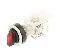 Club 23.001.234 rastend Light Selector, Latching, 3 Positions Momentary Contact Transmitter 1 Closer + 1 opener with Bulb Socket t5,5 K LED 24 V, SCREW ON, RED/SILVER (Pack of 2)