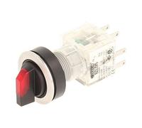 Club 23.001.361 Light 2 Positions Selector Latching Stainless Steel Contact Button Sensor LED Lamp Holder t5,5 K 1 Closer + 1 opener 24 V - Red (Pack of 2)