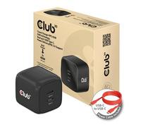 Club 3D CAC-1909EU Travel Charger PPS 45W GAN Technology, Dual Port USB Type-C, Power Delivery(PD) 3.0 Support