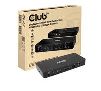 Club 3D DisplayPort/HDMI KVM Switch 4K60Hz For USB Type-C Inputs