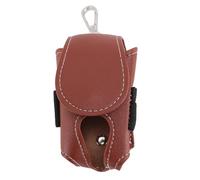 Club Ball Waist Bag PU Leather Water Resistant Portable Ample Space Stylish Club Ball Storage Pouch for Tee Accessories Golf Sports Enthusiasts Black One Size (Brown)