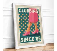 Club Bing Since '85 Retro Framed Wall Art Print A4 (29.7×21cm) White, Wall Decor for Living Room, Bedroom, Office & Home, Ready to Hang, Art Gift