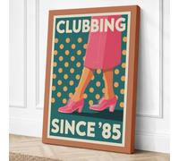 Club Bing Since ' Retro Canvas Wall Art Print 18x12 Inch | Ready to Hang, Gallery Wrapped, Fade-Resistant Inks, Securely Packaged, UK Made