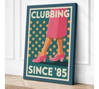 Club Bing Since ' Retro Canvas Wall Art Print 18x12 Inch | Ready to Hang, Gallery Wrapped, Fade-Resistant Inks, Securely Packaged, UK Made
