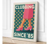 Club Bing Since ' Retro Canvas Wall Art Print 18x12 Inch | Ready to Hang, Gallery Wrapped, Fade-Resistant Inks, Securely Packaged, UK Made