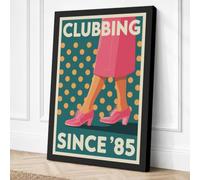 Club Bing Since ' Retro Canvas Wall Art Print 24x16 Inch | Ready to Hang, Gallery Wrapped, Fade-Resistant Inks, Securely Packaged, UK Made
