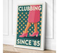 Club Bing Since ' Retro Canvas Wall Art Print 24x16 Inch | Ready to Hang, Gallery Wrapped, Fade-Resistant Inks, Securely Packaged, UK Made