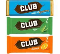 Club Biscuits Bundle, Salted Caramel, Mint and Orange, 21 Bars Total
