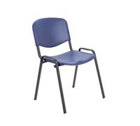 Club Canteen Stacking Chair Poly - Black Frame - Blue - CH0506BL