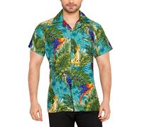 CLUB CUBANA Men's Regular Fit Classic Short Sleeve Casual Floral Hawaiian Shirt XL