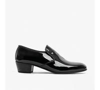 Club Cubano BILBAO Mens Patent Leather Plain Cuban Heel Shoes Black - UK 6.5