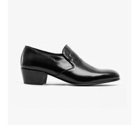 Club Cubano BILBAO Mens Soft Leather Plain Cuban Heel Shoes Black - UK 9