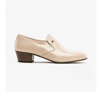 Club Cubano BILBAO Mens Soft Leather Plain Cuban Heel Shoes Ivory - UK 6.5