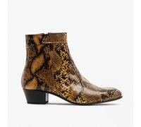 Club Cubano EMMANUEL Mens Snakeprint Leather Cuban Heel Boots Amarillo - UK 8