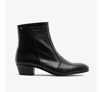 Club Cubano EMMANUEL Mens Snakeprint Leather Cuban Heel Boots Black - UK 12