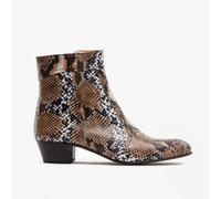 Club Cubano EMMANUEL Mens Snakeprint Leather Cuban Heel Boots Hielo - UK 7.5