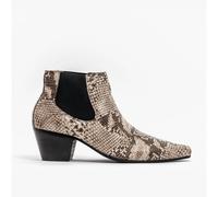 Club Cubano McCARTNEY Mens Leather Winklepicker Cuban Heel Boots Python - UK 9